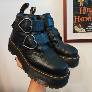 Dr. Martens Devon heart buckle platform boots